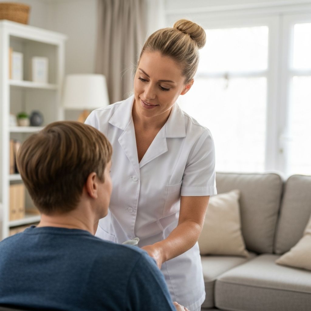 Support worker providing compassionate care